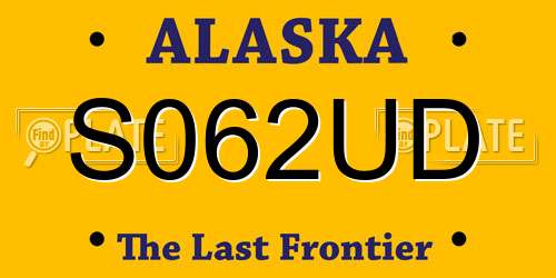 S062UD Alaska License Plate