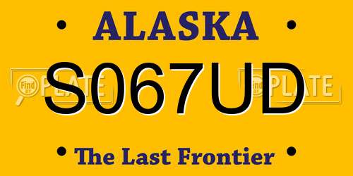 S067UD Alaska License Plate