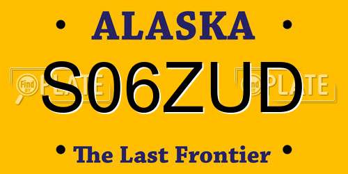 S06ZUD Alaska License Plate