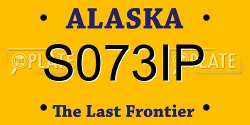 S073IP Alaska License Plate