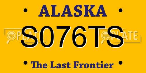 S076TS Alaska License Plate