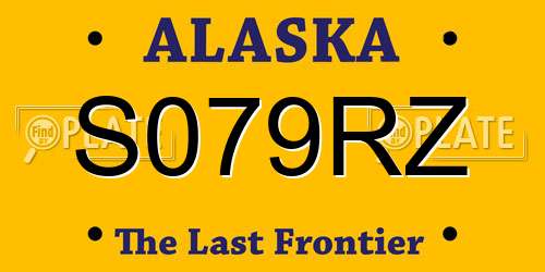 S079RZ Alaska License Plate