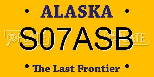 S07ASB Alaska License Plate