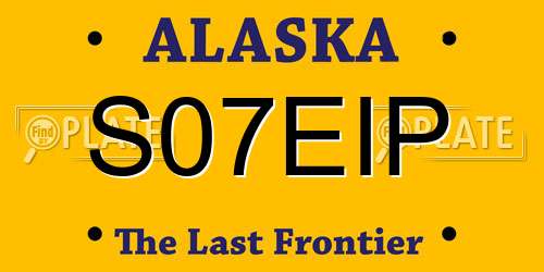 S07EIP Alaska License Plate