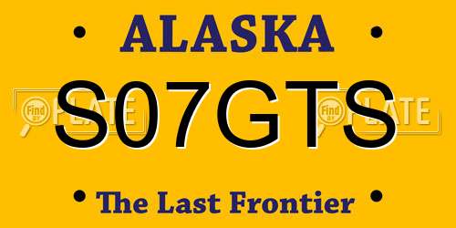 S07GTS Alaska License Plate