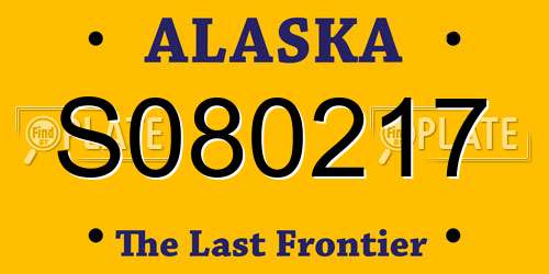 S080217 Alaska License Plate