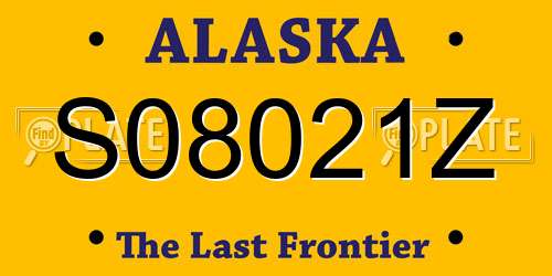 S08021Z Alaska License Plate