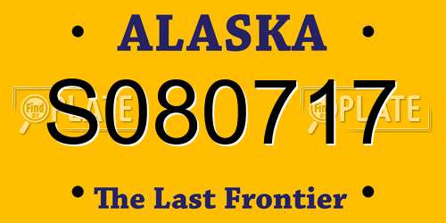 S080717 Alaska License Plate