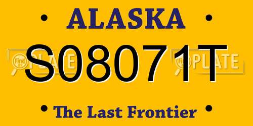 S08071T Alaska License Plate