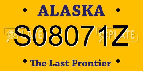 S08071Z Alaska License Plate