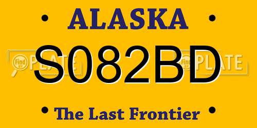 S082BD Alaska License Plate