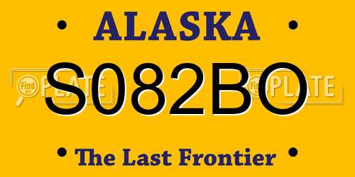S082BO Alaska License Plate