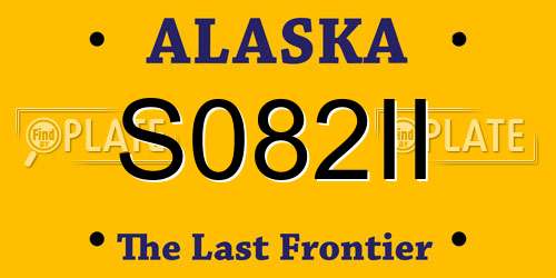S082II Alaska License Plate