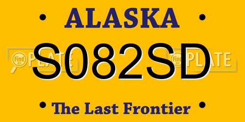 S082SD Alaska License Plate