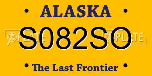 S082SO Alaska License Plate