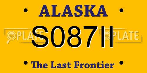 S087II Alaska License Plate