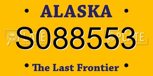 S088553 Alaska License Plate