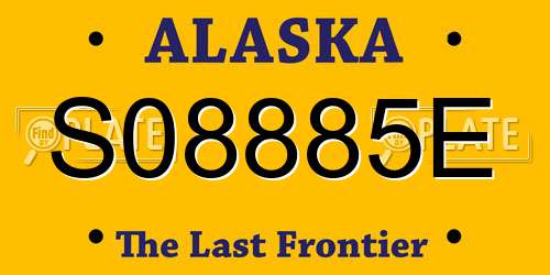 S08885E Alaska License Plate