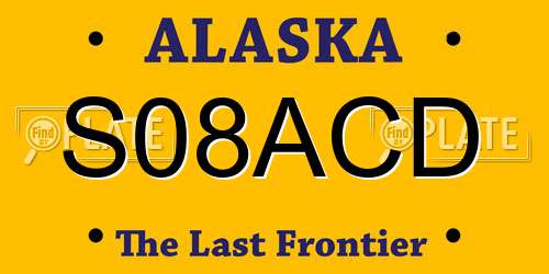 S08ACD Alaska License Plate