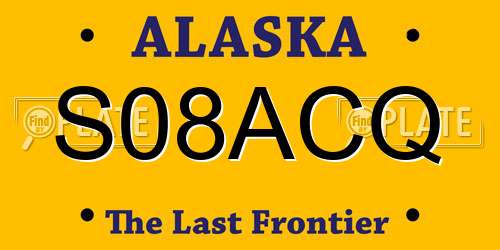 S08ACQ Alaska License Plate