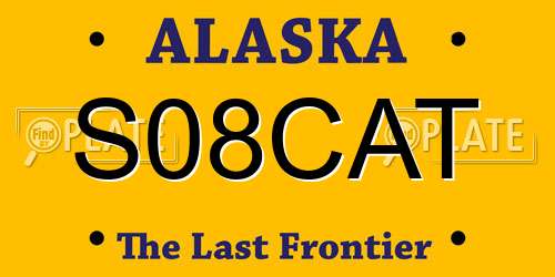S08CAT Alaska License Plate