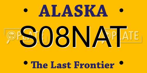 S08NAT Alaska License Plate