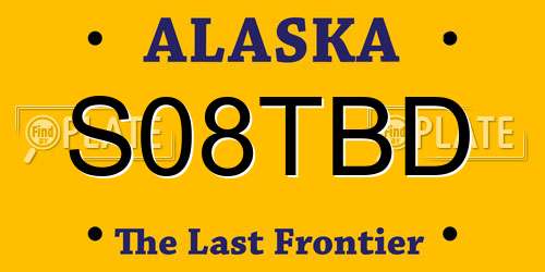 S08TBD Alaska License Plate