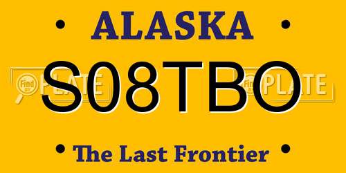 S08TBO Alaska License Plate