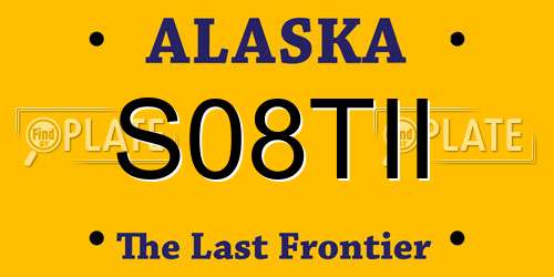 S08TII Alaska License Plate