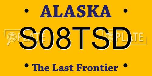S08TSD Alaska License Plate
