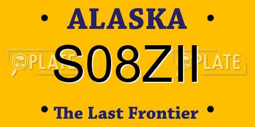 S08ZII Alaska License Plate