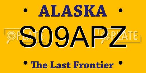 S09APZ Alaska License Plate