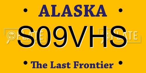 S09VHS Alaska License Plate