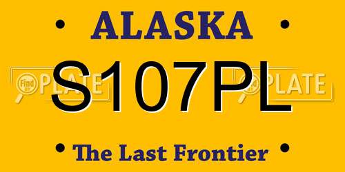 S107PL Alaska License Plate