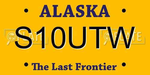 S10UTW Alaska License Plate