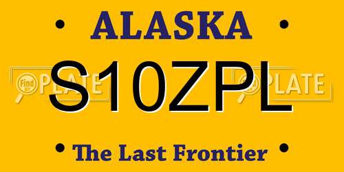 S10ZPL Alaska License Plate