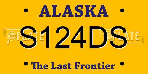 S124DS Alaska License Plate