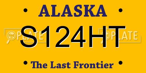 S124HT Alaska License Plate