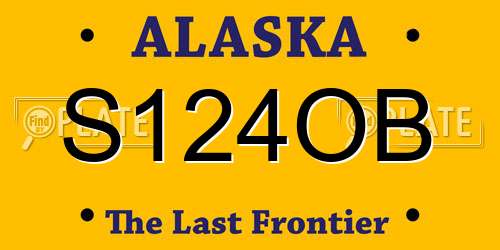 S124OB Alaska License Plate