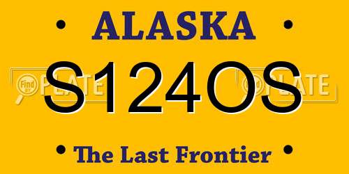 S124OS Alaska License Plate