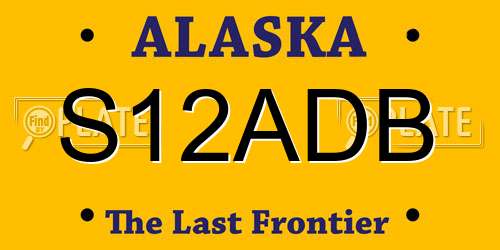 S12ADB Alaska License Plate