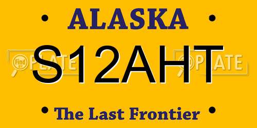 S12AHT Alaska License Plate