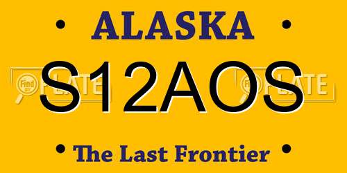 S12AOS Alaska License Plate