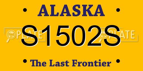 S1502S Alaska License Plate