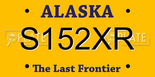 S152XR Alaska License Plate