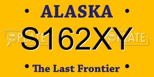 S162XY Alaska License Plate