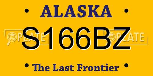 S166BZ Alaska License Plate