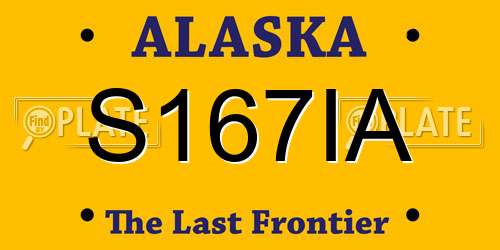 S167IA Alaska License Plate
