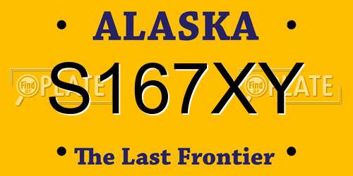 S167XY Alaska License Plate