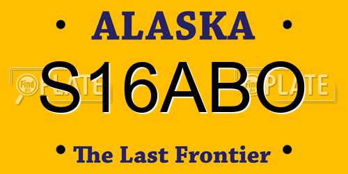 S16ABO Alaska License Plate